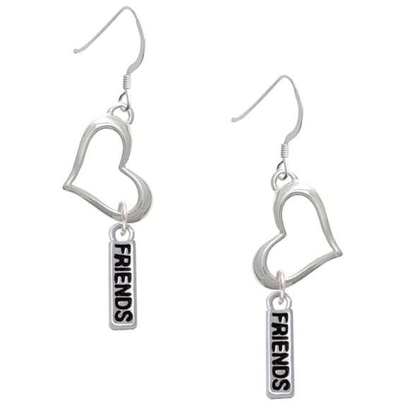 Delight Jewelry Silvertone Friends Open Heart French Earrings
