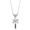 thumbnail image 1 of Delight Jewelry Silvertone Friends Silver tone Bow Heart Necklace, 1 of 4