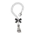 thumbnail image 1 of Delight Jewelry Silvertone Fu Dog - Silvertone Black Bow Charm Accessory for Tumblers and Thermal Cups, 1 of 4