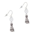 thumbnail image 1 of Delight Jewelry Silvertone Fu Dog Silvertone Leaf French Earrings, 1 of 5