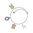 thumbnail image 1 of Delight Jewelry Silvertone German Shepard Silhouette Heart Multi-Colored Crystal Mom Charm Bracelet, 1 of 4