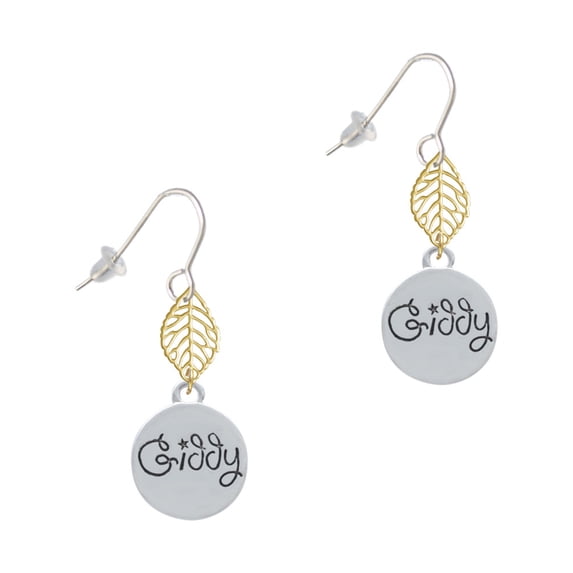 Delight Jewelry Silvertone Giddy Circle Goldtone Leaf French Earrings