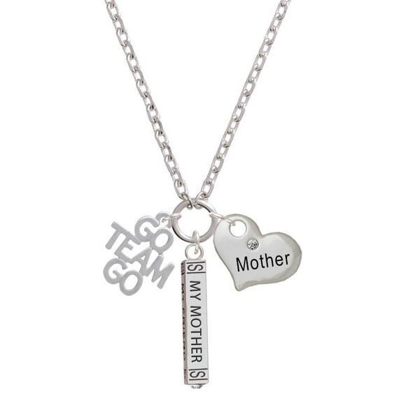Delight Jewelry Silvertone Go Team Go Always My Mother Bar Zoe Necklace