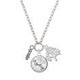 thumbnail image 1 of Delight Jewelry Silvertone Goalie Let Things Go Fall Zoey Charm Necklace, 28", 1 of 4