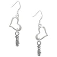 thumbnail image 1 of Delight Jewelry Silvertone Goalie Open Heart French Earrings, 1 of 4