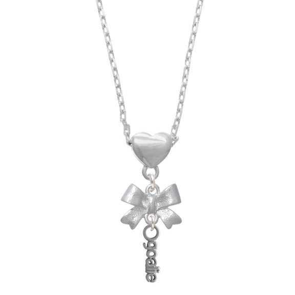 Delight Jewelry Silvertone Goalie Silver tone Bow Heart Necklace