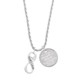 thumbnail image 1 of Delight Jewelry Silvertone God's Love Infinity Sign She is Clothed in Stength and Dignity Charm Necklace, 20"+3", 1 of 4