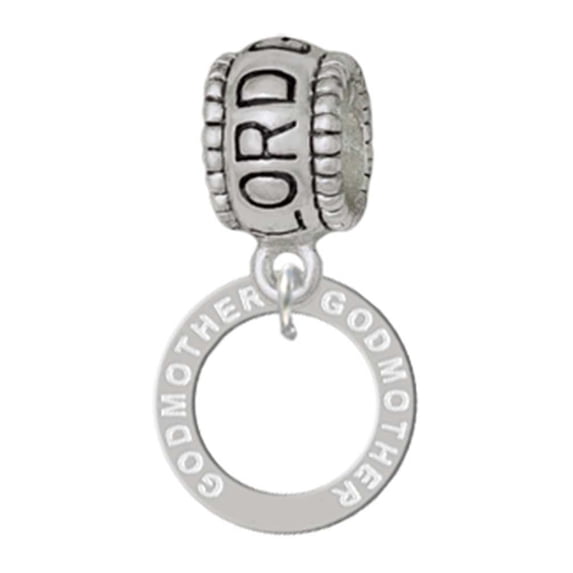 Delight Jewelry Silvertone Godmother Eternity Ring Lord Guide Me Charm Bead
