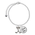 thumbnail image 1 of Delight Jewelry Silvertone Golf Clubs with Golf Ball - Domed Thank You Charm Bracelet, 6"+2", 1 of 5