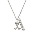 thumbnail image 1 of Delight Jewelry Silvertone Golf Clubs with Golf Ball Silvertone Always My Sister Bar Charm Necklace, 23", 1 of 4