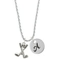 thumbnail image 1 of Delight Jewelry Silvertone Golf Clubs with Golf Ball Silvertone Script Initial Disc - A - Charm Necklace, 20"+3", 1 of 4