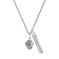 thumbnail image 1 of Delight Jewelry Silvertone Good Dog with Black Paw Spinners Silvertone Fearless Bar Charm Necklace, 23", 1 of 4
