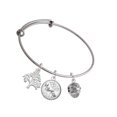 thumbnail image 1 of Delight Jewelry Silvertone Good Kitty with Black Paw Spinners Silvertone Let Things Go Tree Charm Bangle Bracelet, 1 of 4
