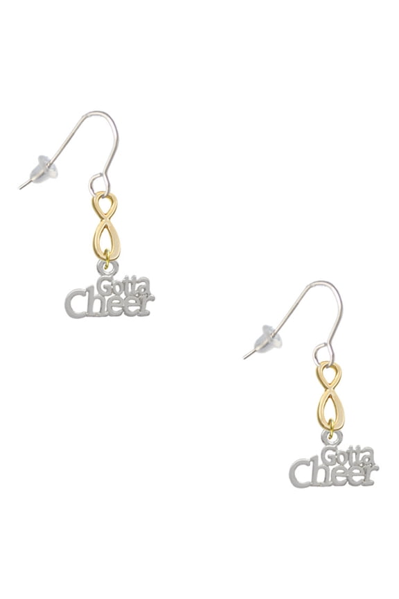 Silvertone Gotta Cheer Gold Tone Infinity French Earrings