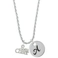 thumbnail image 1 of Delight Jewelry Silvertone Gotta Cheer Silvertone Script Initial Disc - A - Charm Necklace, 20"+3", 1 of 4