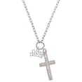thumbnail image 1 of Delight Jewelry Silvertone Gotta Dance I Have Plans for You Engraved Cross Zoey Necklace, 28", 1 of 4