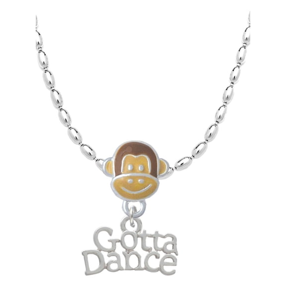 Delight Jewelry Silvertone Gotta Dance Mia Monkey Charm Necklace