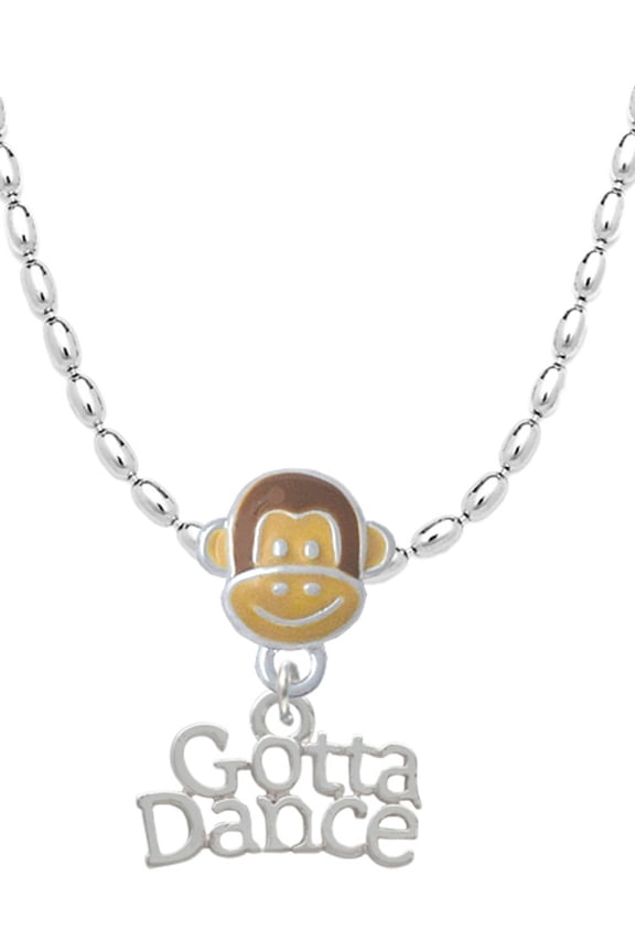 Silvertone Gotta Dance Mia Monkey Charm Necklace