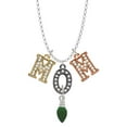 thumbnail image 1 of Delight Jewelry Silvertone Green Christmas Light Multi-Colored Crystal Mom Charm Necklace, 1 of 5