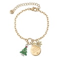 thumbnail image 1 of Delight Jewelry Silvertone Green Christmas Tree with Red Crystals Goldtone Discover Dream Explore Zoey Charm Bracelet, 6.5+2" Extender, 1 of 1