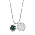 thumbnail image 1 of Delight Jewelry Silvertone Green Enamel 2-D Turtle Spinner She is Clothed in Stength and Dignity Charm Necklace, 20"+3", 1 of 4