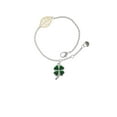 thumbnail image 1 of Delight Jewelry Silvertone Green Four Leaf Clover with Heart Leaves - Goldtone Leaf Delicate Bracelet, 6.25+1.75", 1 of 4