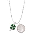 thumbnail image 1 of Delight Jewelry Silvertone Green Four Leaf Clover with Heart Leaves To the World You are a Mother Locket Necklace, 1 of 4