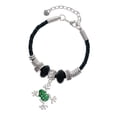 thumbnail image 1 of Delight Jewelry Silvertone Green Frog with Crystals Middle Sister Celtic Knot Leather Bead Bracelet, 7"+2" Extender, 1 of 4