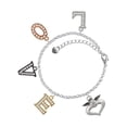 thumbnail image 1 of Delight Jewelry Silvertone Guardian Angel over Heart Multi-Colored Crystal Love Charm Bracelet, 1 of 5
