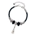 thumbnail image 1 of Delight Jewelry Silvertone Guitar Daughter Celtic Knot Leather Bead Bracelet, 7"+2" Extender, 1 of 4