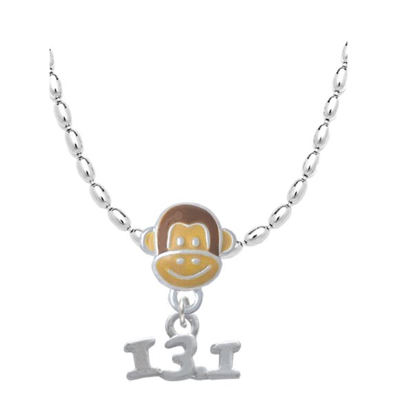 Delight Jewelry Silvertone Half Marathon - 13.1 Mia Monkey Charm Necklace