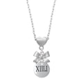 thumbnail image 1 of Delight Jewelry Silvertone Half Marathon Roman Numeral Silver tone Bow Heart Necklace, 1 of 1