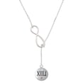 thumbnail image 1 of Delight Jewelry Silvertone Half Marathon with Pink Crystal Roman Numeral Silver tone Elegant Infinity Lariat Necklace, 1 of 4