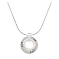thumbnail image 1 of Delight Jewelry Silvertone Hammered Karma Ring Live Ring Charm Necklace, 18", 1 of 4