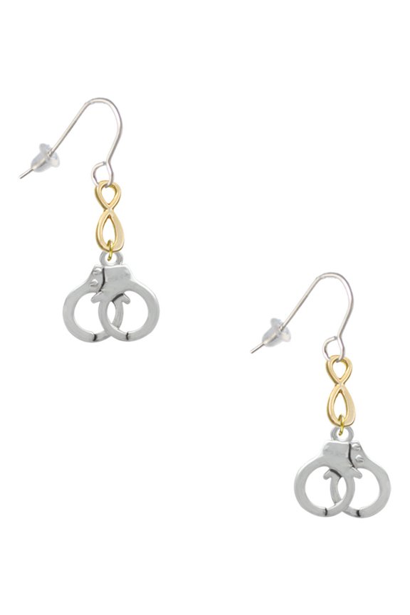 Silvertone Handcuffs Gold Tone Infinity French Earrings