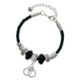 thumbnail image 1 of Delight Jewelry Silvertone Handcuffs Middle Sister Celtic Knot Leather Bead Bracelet, 7"+2" Extender, 1 of 4