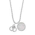 thumbnail image 1 of Delight Jewelry Silvertone Handcuffs She is Clothed in Stength and Dignity Charm Necklace, 20"+3", 1 of 4