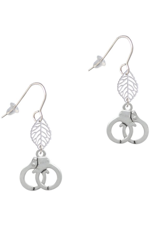 Silvertone Handcuffs Silvertone Leaf French Earrings