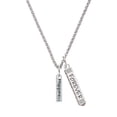 thumbnail image 1 of Delight Jewelry Silvertone Happiness Rectangle Silvertone Forever Bar Charm Necklace, 23", 1 of 4
