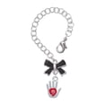 thumbnail image 1 of Delight Jewelry Silvertone Healing Hand - Silvertone Black Bow Charm Accessory for Tumblers and Thermal Cups, 1 of 4
