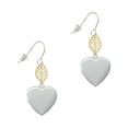 thumbnail image 1 of Delight Jewelry Silvertone Heart Locket Goldtone Leaf French Earrings, 1 of 4