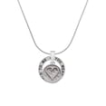 thumbnail image 1 of Delight Jewelry Silvertone Heart Outline - Round Seal Silver-tone You Mean the World to Me Ring Necklace, 18", 1 of 4