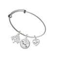thumbnail image 1 of Delight Jewelry Silvertone Heart with AB Crystal Heartbeat Silvertone Let Things Go Tree Charm Bangle Bracelet, 1 of 4