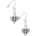 thumbnail image 1 of Delight Jewelry Silvertone Heart with Baby Feet Silver tone Infinity French Earrings, 1 of 4