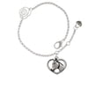 thumbnail image 1 of Delight Jewelry Silvertone Heart with Horse Head Silver-tone Rose Link Chain Bracelet, 6.25"+1.75" Extender, 1 of 4