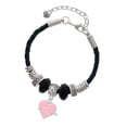 thumbnail image 1 of Delight Jewelry Silvertone Heartbeat on Pink Heart Daughter Celtic Knot Leather Bead Bracelet, 7"+2" Extender, 1 of 4