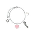 thumbnail image 1 of Delight Jewelry Silvertone Heartbeat on Pink Heart Silvertone Dream Big Charm Bracelet, 7.5+2" Extender, 1 of 4