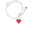 thumbnail image 1 of Delight Jewelry Silvertone Heartbeat on Red Heart Silver-tone Rose Link Chain Bracelet, 6.25"+1.75" Extender, 1 of 4