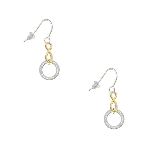 Delight Jewelry Silvertone Hermana Eternity Ring Gold Tone Infinity French Earrings