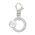 thumbnail image 1 of Delight Jewelry Silvertone Hermana Eternity Ring - Silvertone Clip on Charm with Clear Crystal Drop, 1 of 4